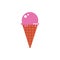 Illustration vector graphic of a melted pink ice cream cone.