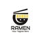 Illustration vector graphic of modern logo of ramen noodles in a sunken bowl