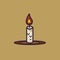 Illustration vector graphic of night candle.