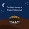 Illustration vector graphic of The night journey of prophet muhammad
