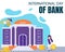 illustration vector graphic of people bring money to deposit in the bank