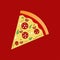Illustration vector graphic of slice pepperoni pizza