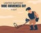 illustration vector graphic of a soldier checking a landmine