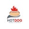 Illustration vector graphic of spicy hot dog with smoldering fire