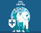 Illustration vector graphic of three medical personnel standing together