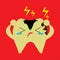 Illustration vector graphic of toothache attack.