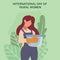 illustration vector graphic of a woman holding a basket of vegetables