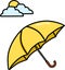 Illustration vector graphic of yellow umbrella that protect from the heat of the sun