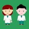 ILLUSTRATION VECTOR GRAPICH OF CUTE COUPLE DOCTOR