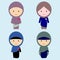 ILLUSTRATION VECTOR GRAPICH OF WOMEN CUTE MUSLIMS USING HIJAB