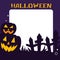 Illustration vector of Halloween themes, frame, and photo booth on the party with pumpkin ornament