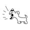 Illustration vector hand draw doodles of barking dog on