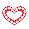 Illustration vector heart red with white heart inside on a white background