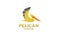 Illustration vector logo template of flying pelican