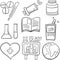 Illustration vector of medical object doodles