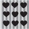 Illustration vector of nine hearts on a black and white background.