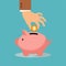 Illustration vector of people saving in baby piggy bank