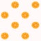 The illustration vector seamless pattern slices orange on a colour background. colour summer pattern