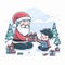 Illustration Vector share Happiness with Child - Happy Christmas Vector Illustration