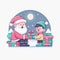 Illustration Vector share Happiness with Kids - Happy Christmas Vector Illustration