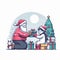 Illustration Vector share Heartwarming Art - Happy Christmas Vector