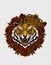 Illustration vector tiger king with rose flower