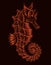 Illustration vector vintage seahorses red color
