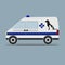 Illustration of a veterinary ambulance car on a gray background