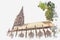 Illustration. View of the Lamberti church in Muenster in Germany.