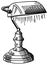 Illustration of a vintage bankers table lamp