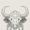 illustration vintage bull engraving style