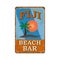 Illustration of vintage poster for fiji beach bar club