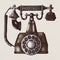 Illustration of a vintage telephone