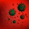 Illustration, viruses and bacteria attack the human immune system