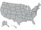 Illustration of Washington DC. Vector map of the USA in gray color. Contours of the United States of America. Territory of the US