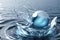 illustration of water, frozen water, cold theme, AI generate