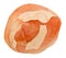 Illustration of watercolor carnelian stone with shiny effect. A cut of orange mineral. A gemstone slice