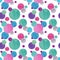 Illustration watercolor circles seamless pattern, round multicolored frames