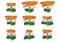 Illustration of a wave indian flag on curl ribbon fresh tags