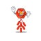 Illustration waving character chinese firecracker cartoon shape
