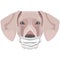 Illustration Weimaraner dog with respirator