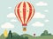 Illustration of Whimsical Hot Air Balloon Adventure