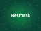 Illustration white text on green background for netmask on networking