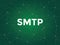 Illustration white text on green background for smtp - server mail transfer protocol is a TCP IP protocol used in