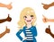 Illustration Woman Hands Thumbs Up