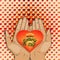 Illustration - women`s hands hold the heart