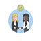 Illustration of women shaking hands avatar