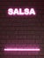 Illustration of word `SALSA` on brick backgound. 3d rendering.