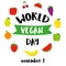 Illustration of World Vegetarian Day for social media post , postcard, banner, greetingcard, emblem, sticker, flyer. World Vegan D