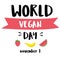 Illustration of World Vegetarian Day for social media post , postcard, banner, greetingcard, emblem, sticker, flyer. World Vegan D